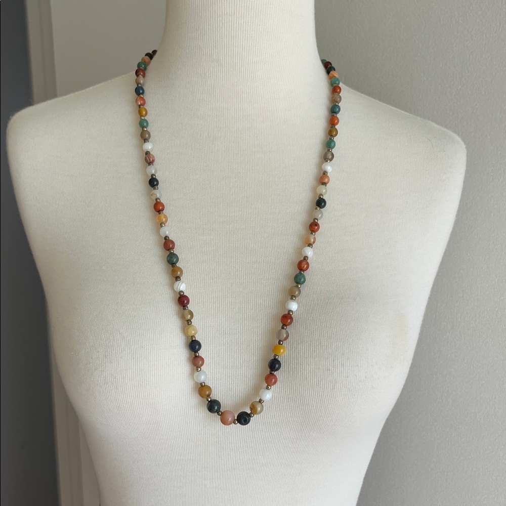 Colorful glass bead necklace
